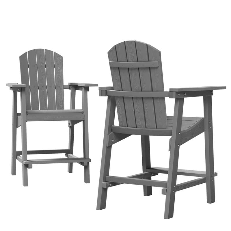 Moasis All Weather HIPS Outdoor Bar Height 49" Tall Adirondack Chair