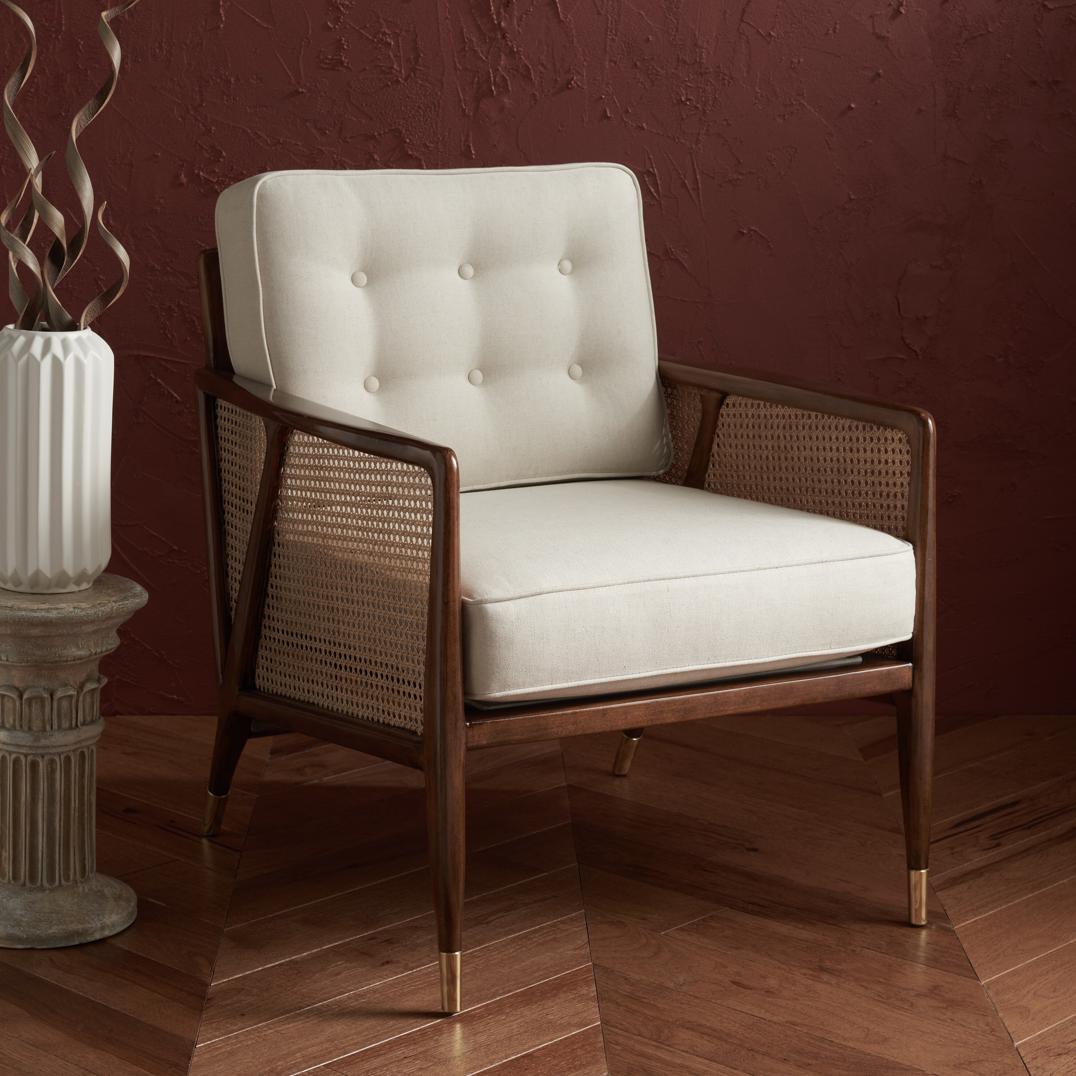 Nadia caned accent chair cheap