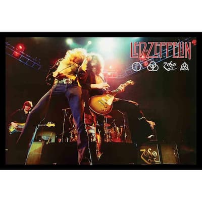 Led Zeppelin On Stage Framed Poster - 24 x 36 Inch