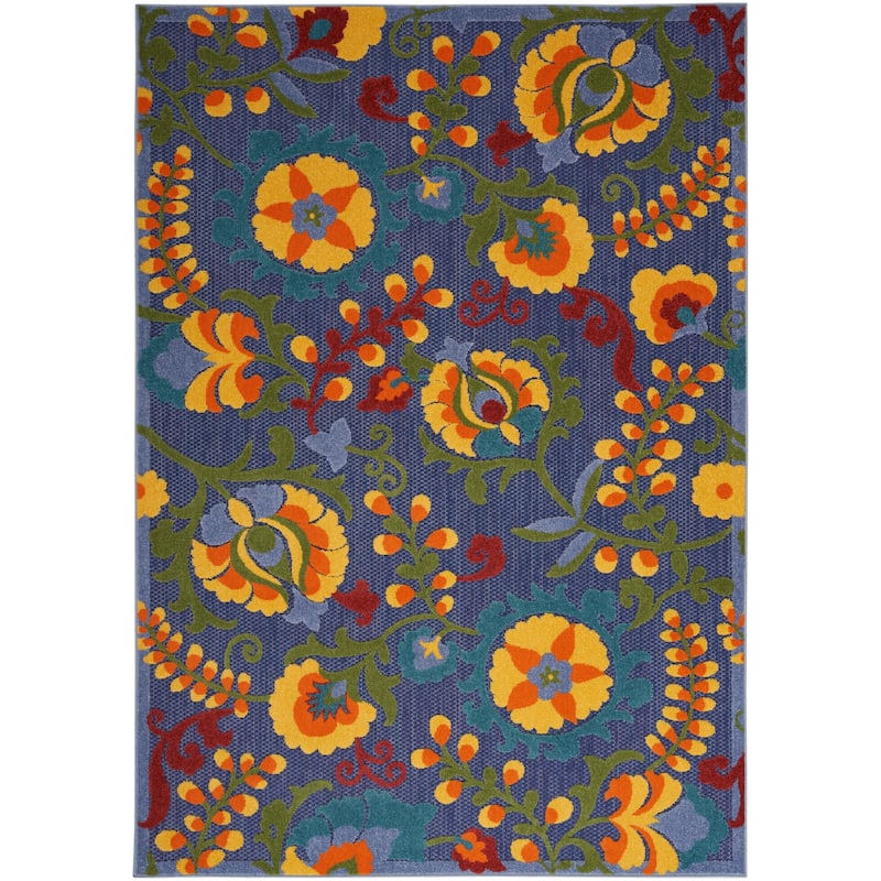 Nourison Alice Indoor/Outdoor Floral Area Rug - 3'6" x 5'6" - Navy/Multicolor