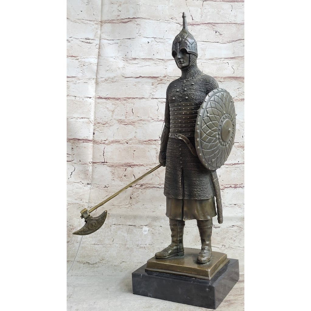 Bronze Large Medieval Art Knight Warrior Middle Ages Sculpture Statue Figurine