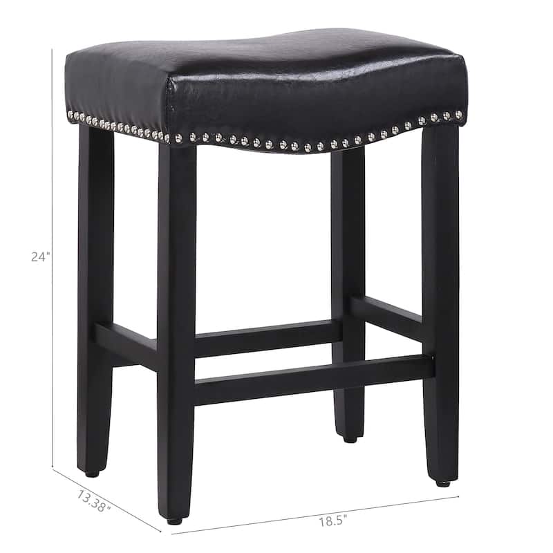 Jameson Upholstered Polyester Black 24 Inch Counter Stool