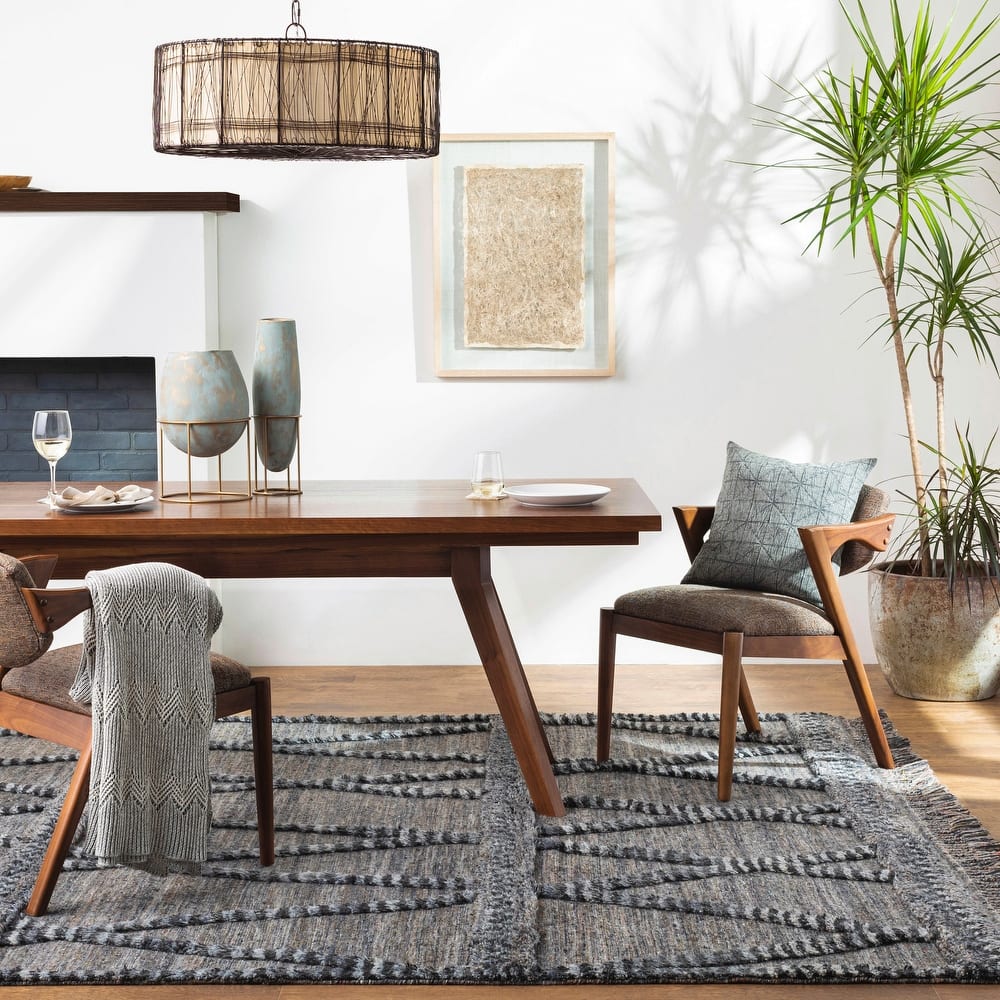 Shravya Handmade Bohemian Geometric Wool Area Rug