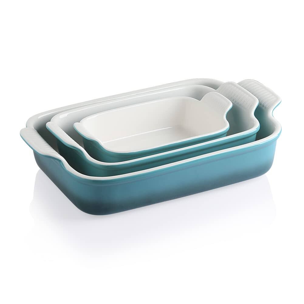 Porcelain Bakeware Set for Cooking, Ceramic Rectangular Baking Dish Lasagna Pans for Casserole Dish,13 x 9.8 inch