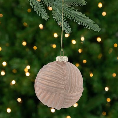 3" Pink Woven Mercury Glass Ball Christmas Ornament