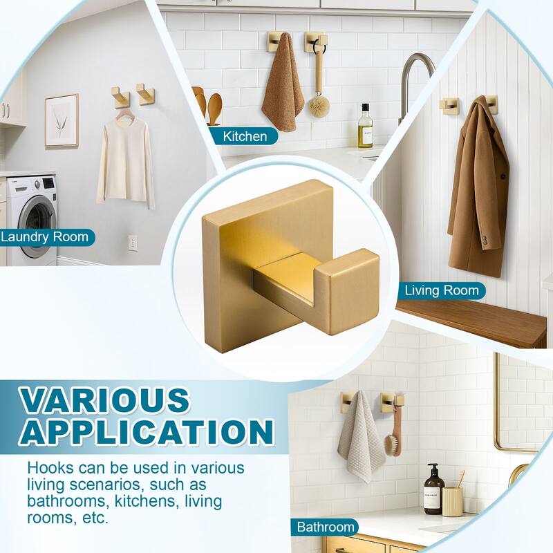 WOWOW J-Hook Wall Mount Robe/Towel Hook 2PCS