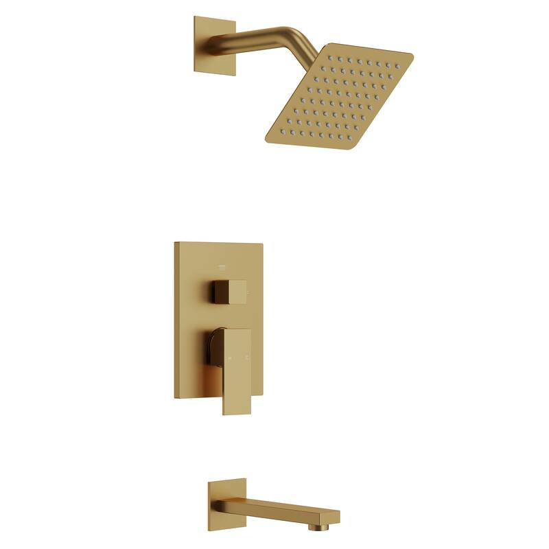 Wall Mounted Shower System Bathtub Facuet Set, Tub And Shower Trim Kit - Brushed Gold