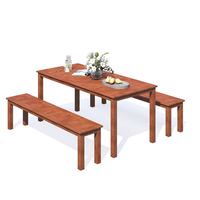 EROMMY Patio Dining Set, Premium Outdoor Rectangle Furniture for Backyard, Porch, Lawn and Garden