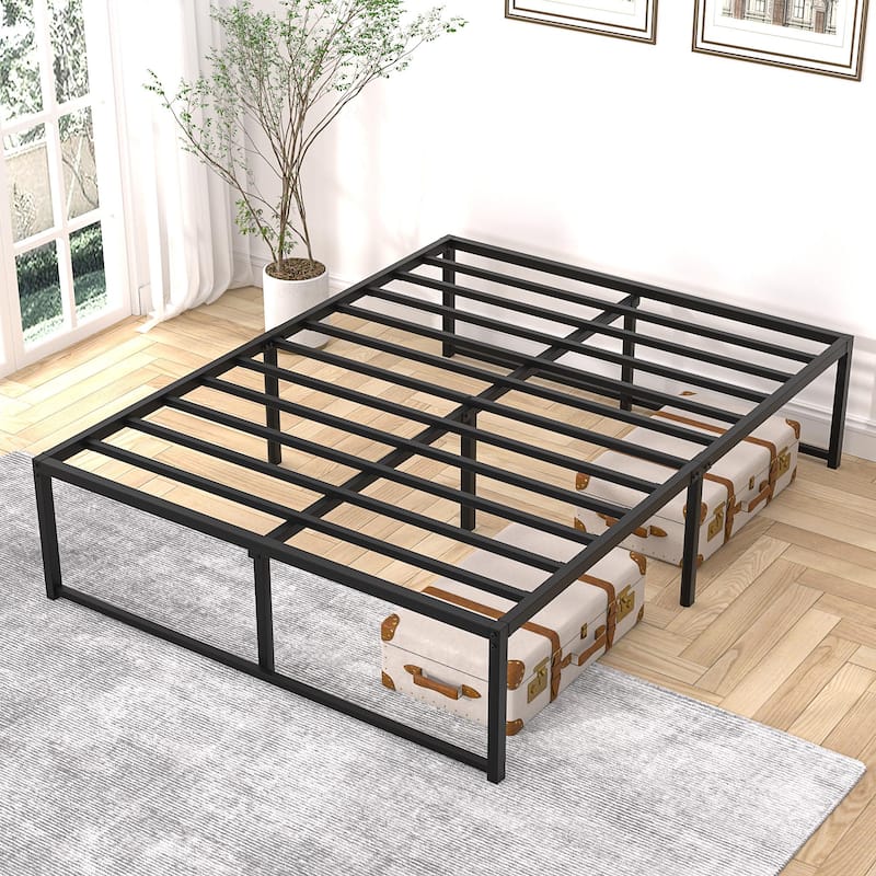 18 inch Bed Frames Heavy Duty Metal Twin/Full/Queen/King Size Platform BedFrame, No Box Spring Needed, Black Beds - Full