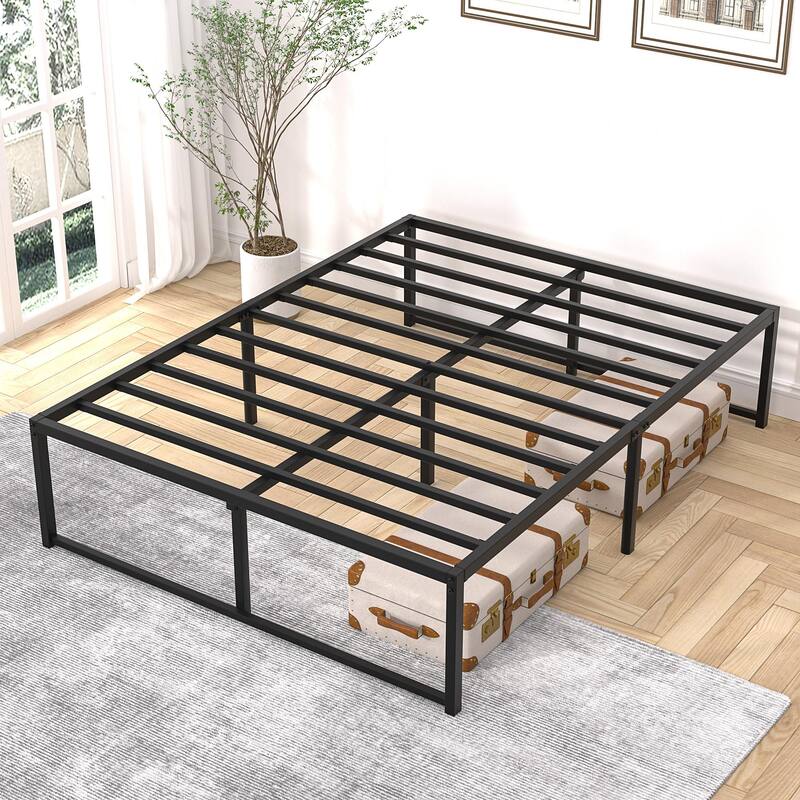 VECELO 14/16/18 inch Metal Platform Bed Frames Steel Slat,Mattress Foundation with Steel Slat Support/No Box Spring Needed