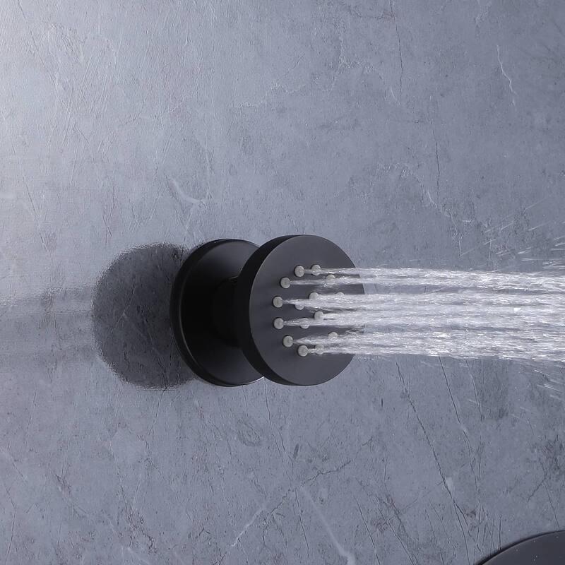 Thermostatic Shower System With Rough-in Valve Wall Mount Shower Faucet With Body Jet And Hand Shower 12 Inch Shower Head Set