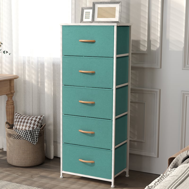 Pellebant 5 Drawers Vertical Storage Tower Organizer - Green - 5-drawer