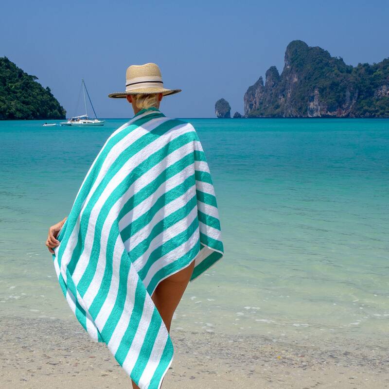 Arkwright California Cabana 4-Piece striped Beach Towel Set - 30x70
