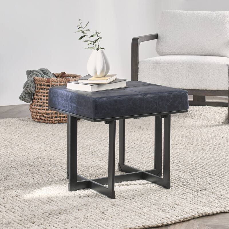 Classic Home Calvin Leather Stool