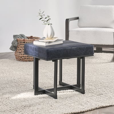 Classic Home Calvin Leather Stool
