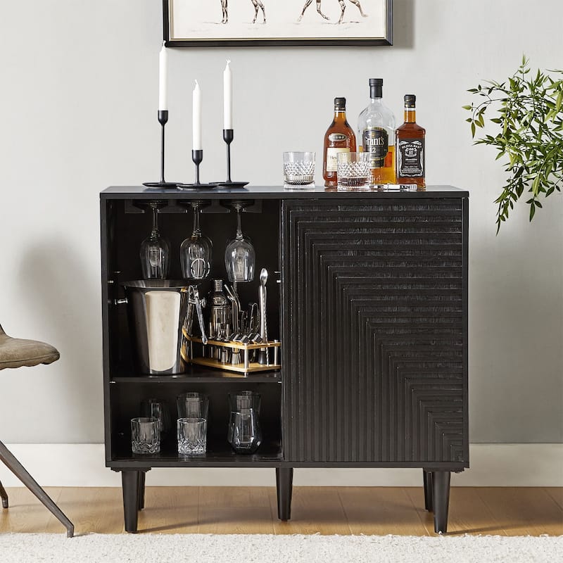 Alfred 34"Tall 2-Door Modern Multifunction Accent Cabinet with Adjustable Shelves by HULALA HOME - N/A