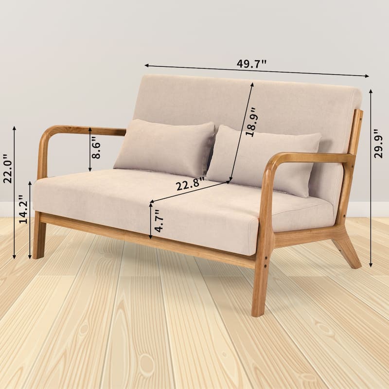 Leisure Chair With Solid Wood Armrest And Feet