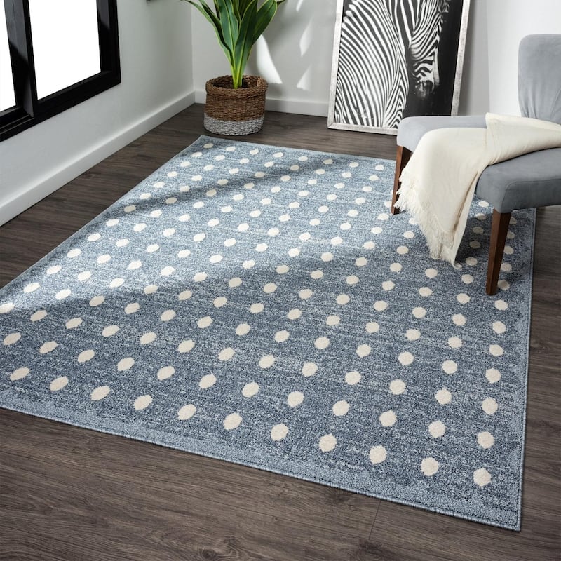 Luxe Weavers Modern Geometric Dots Area Rug, Indoor Carpet - 5' x 7' - Blue