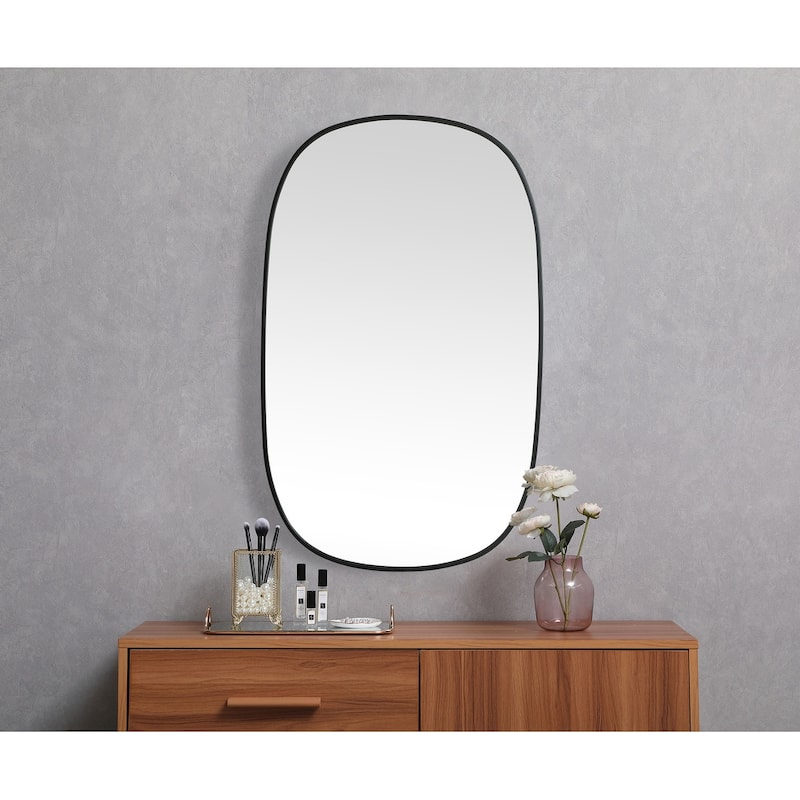 Indigo Home Metal Frame Oval Mirror 30x48 Inch