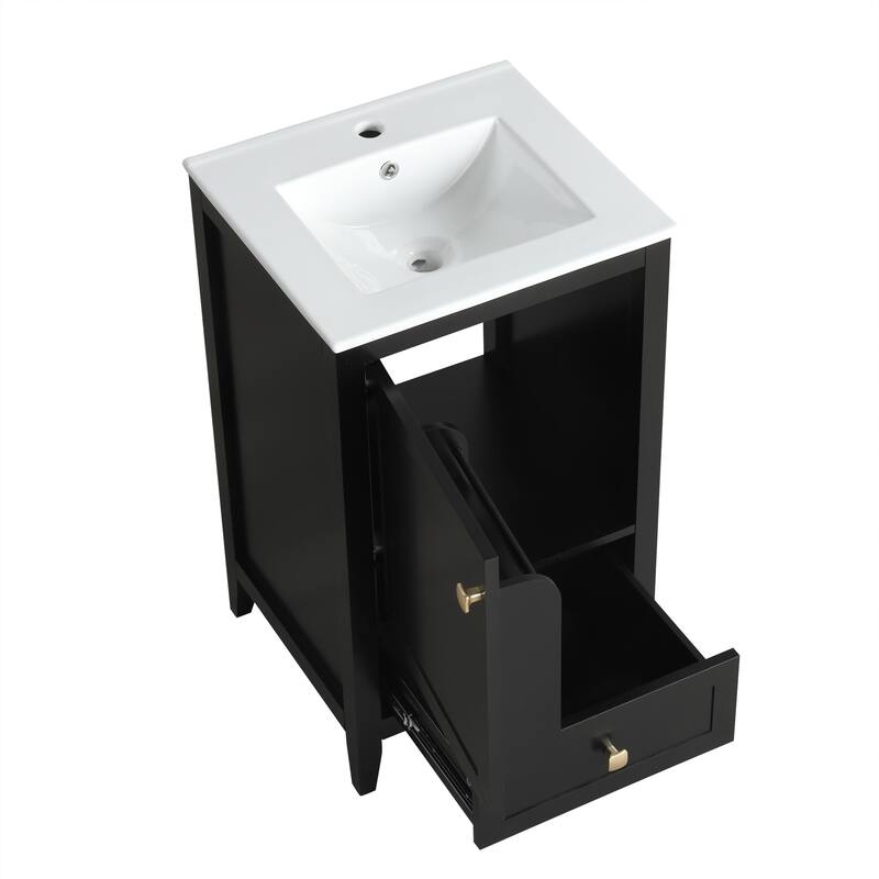 Roomfitters 20" Bathroom Vanity with Sink Cabinet with Soft Closing Door Drawer and Storage Rack