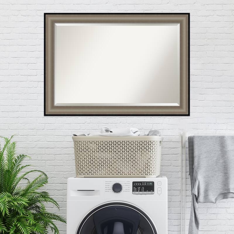 Beveled Wall Mirror - Imperial Pewter Black Frame