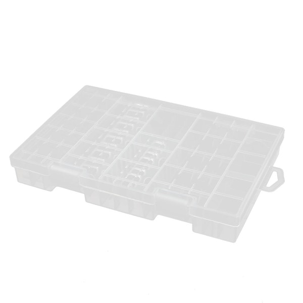 Transparent Storage Case for AA AAA 9V Hard Plastic Battery Holder Organizer