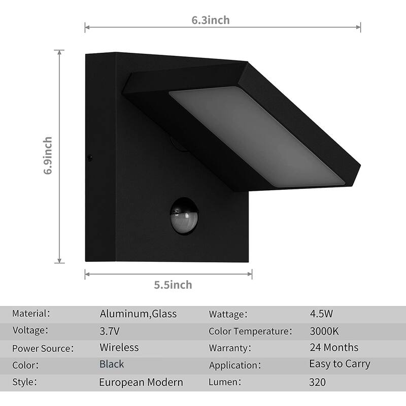 Inowel Wall Light Outdoor LED PIR Sensor Sconce IP54 13W 650Lm