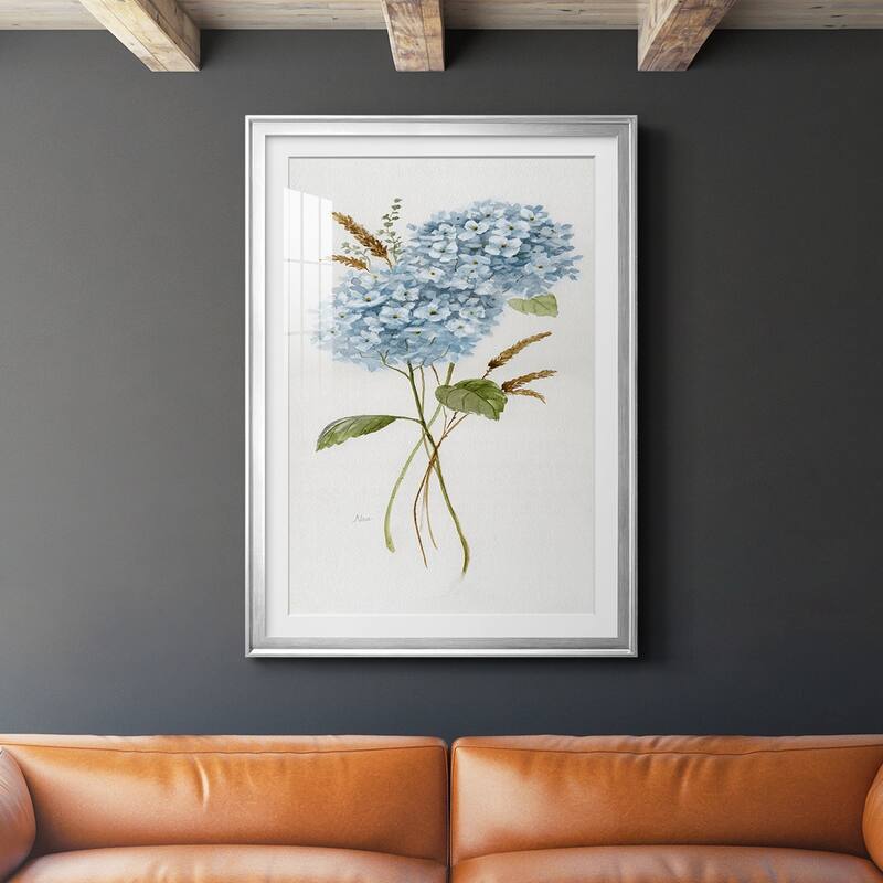 Petite Blue Hydrangea I Premium Framed Print - Ready to Hang
