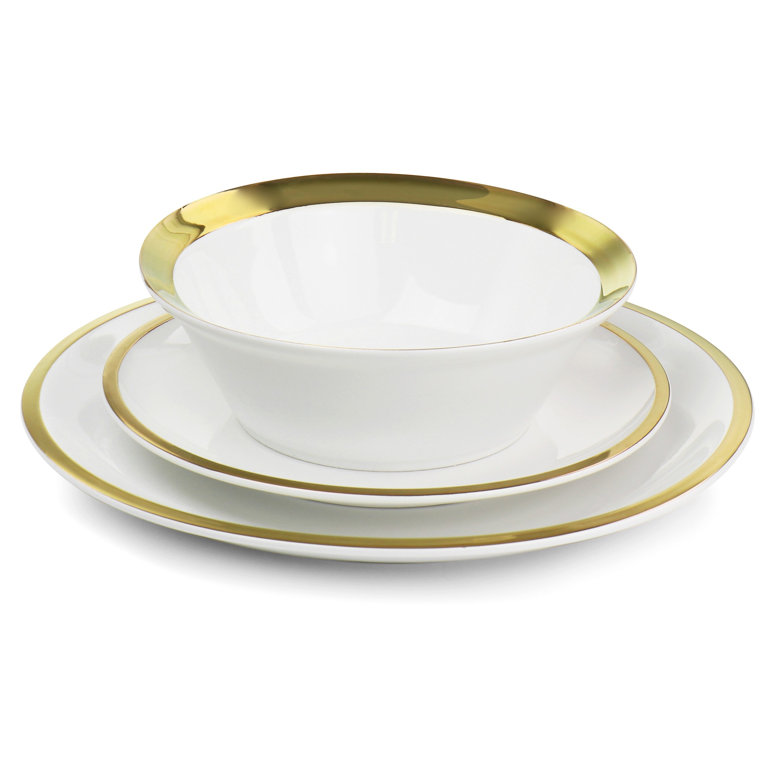 Gibson Home Premier Gold Fine Ceramic 12 Piece Dinnerware Set On