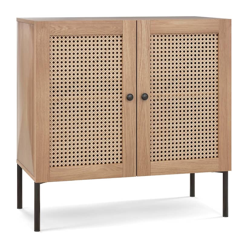 Costway Rattan Buffet Sideboard Cabinet Cupboard w/ Adjustable Shelf - See Details