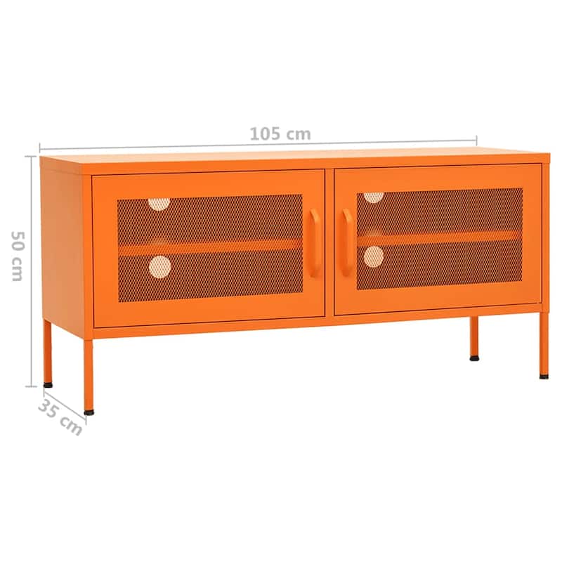 vidaXL TV Stand TV Unit Sideboard Home TV Console Media Unit Cupboard Steel - 41.3" x 13.8" x 19.7"