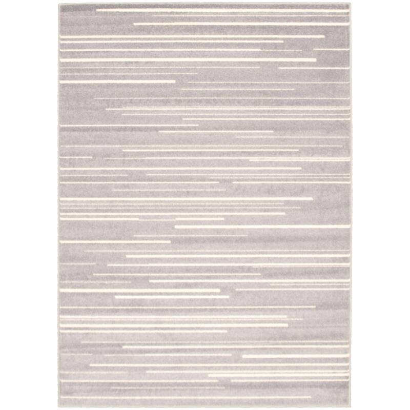 ECARPETGALLERY Fika Transitional Rug - 3'11" x 5'7" - Silver/ Cream