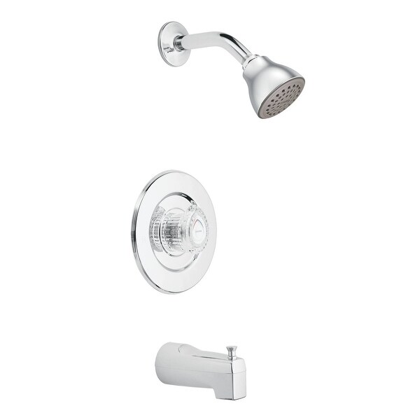 Moen T471 Chateau Pressure Balanced Tub and Shower Trim with 2.5 GPM Shower Head, Tub Spout, and Volume Control - Chrome