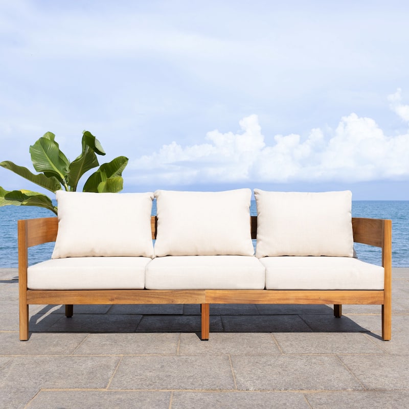 SAFAVIEH Outdoor Patio Furniture Theo 3 Seater Sofa