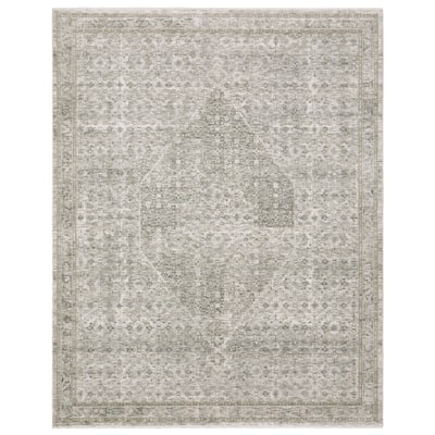 Amira Vintage Center Medallion Grey/ Beige Area Rug