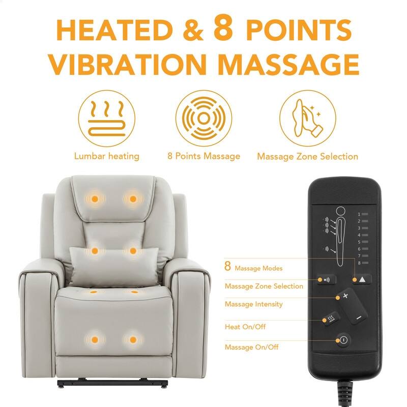 Andy Electric Power Lift Recliner with Heat and Massage for Elderly