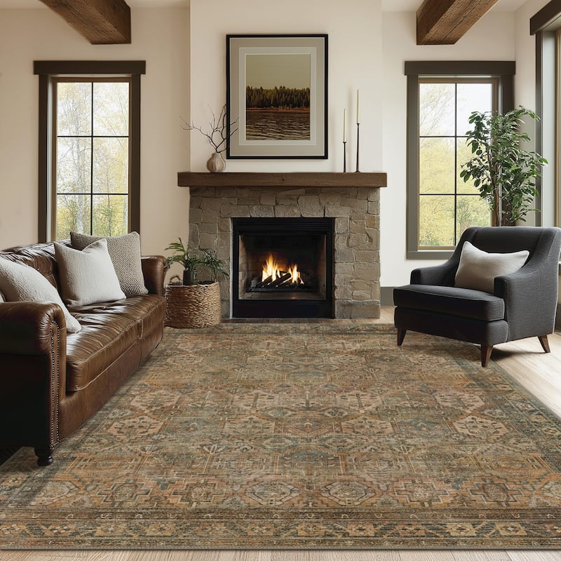 Mcow Low Pile Lightweight Non Slip with Gripper Accent Rug - Brown - 2'X10' - Rectangle