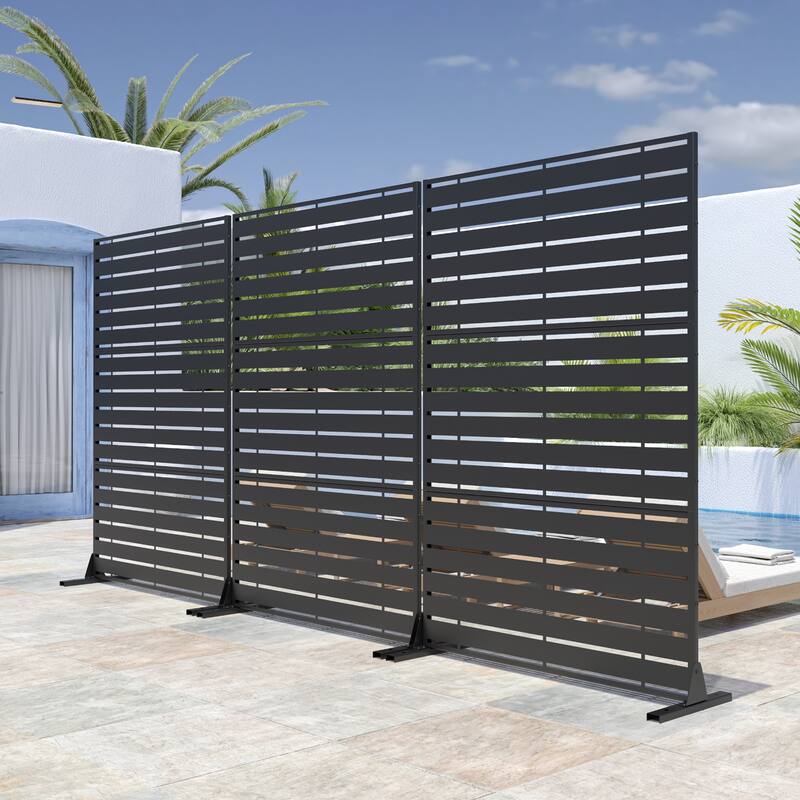 Outdoor Privacy Screen Metal Privacy Screen Panel Free Standing - 72*47