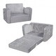preview thumbnail 2 of 0, Foam Flannel Foldable Kids Sofa with Washable Cover - 40.94” L x 22.83” W x 12.60” H Grey