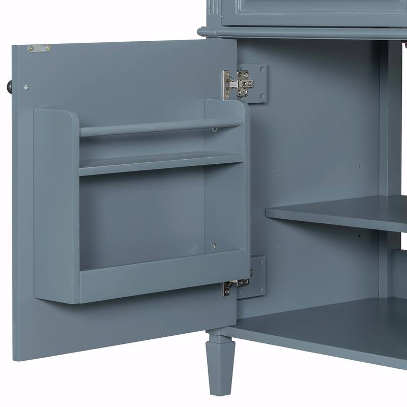 36-Inch Bathroom Vanity with Ceramic Sink Top, Solid Wood Frame and MDF Cabinet