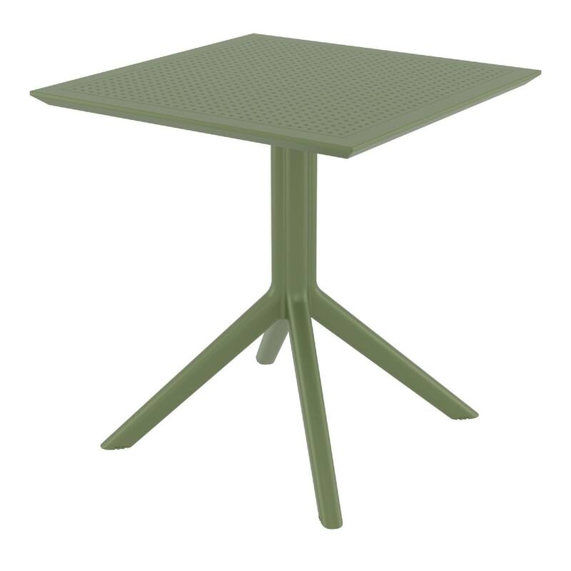27.5" Olive Green Square Dining Table