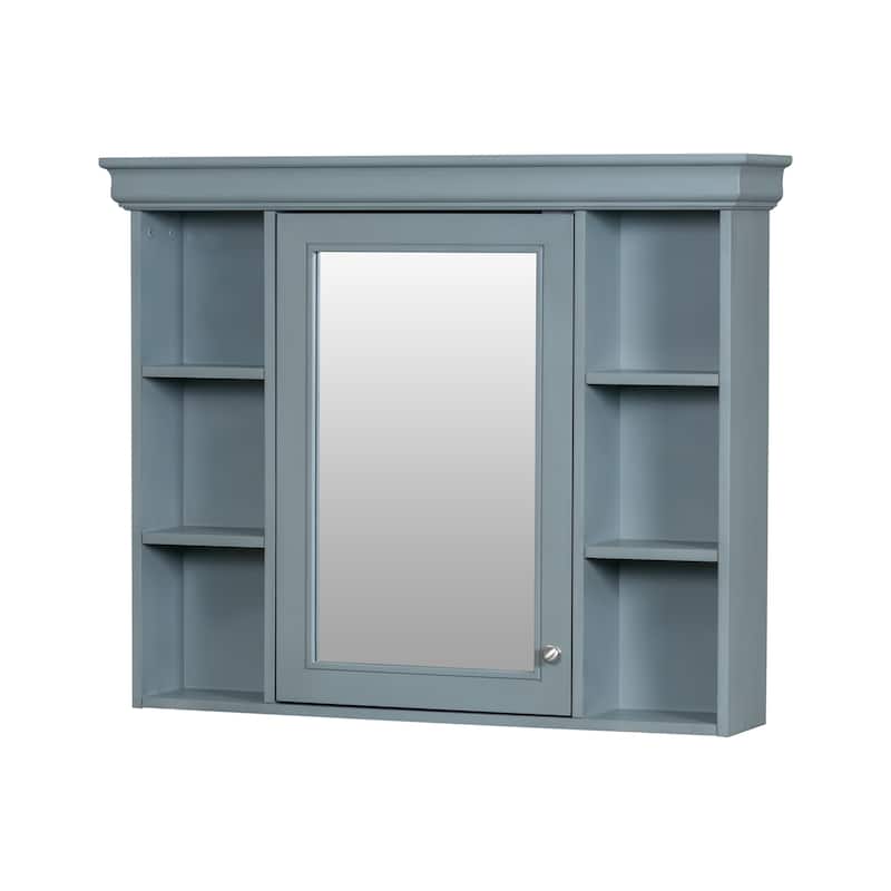 Modern Bathroom Wall Cabinet with Mirror,Medicine Cabinet with 6 Open Shelves