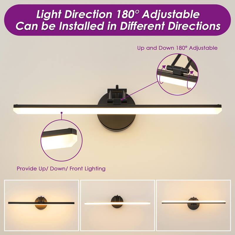 22.8" Mid-Century Modern Linear LED Bathroom Vanity Light Picture Frame Light