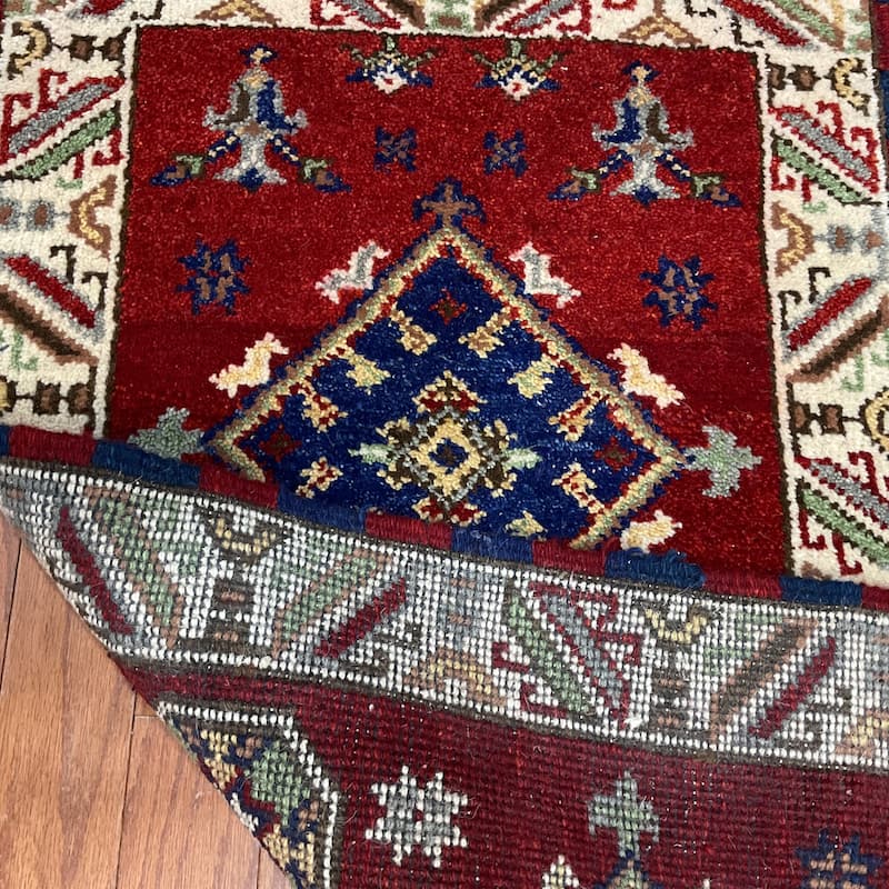 HERAT ORIENTAL Handmade Kazak Wool Rug - 2'1" x 4'