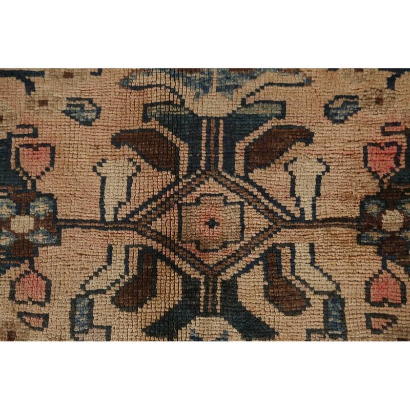 Ardebil Persian Vintage Rug Handmade Wool Carpet - 6'1"x 9'6"