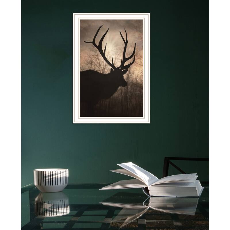 TrendyDecor4U "Elk Sunrise I" Framed Print Wall Art