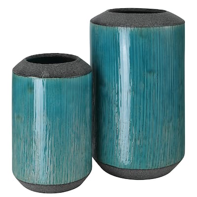Uttermost Maui Aqua Blue Vases, S/2