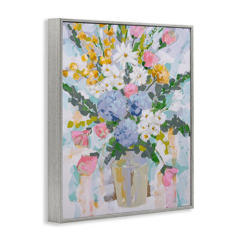 Stupell Pastel Abstract Bouquet Framed Giclee Art Design By Joan Curtis