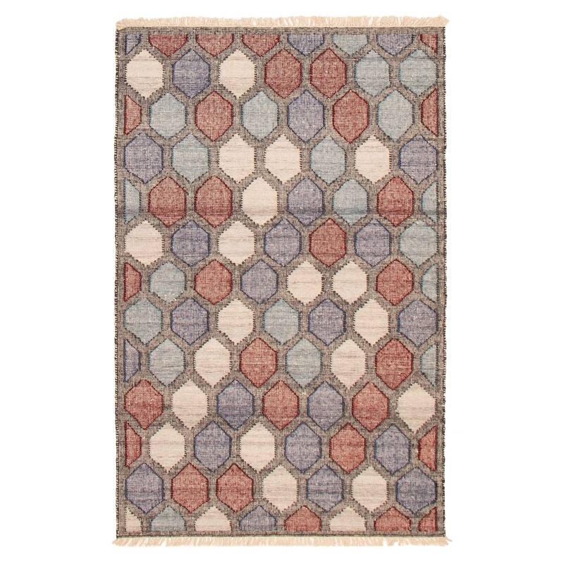 Ankara FW Grey Kilim 5'1" x 8'0" - 5'1 x 8'0 - Dark Grey - 5'1 x 8'0