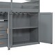 preview thumbnail 30 of 29, Twin Size Low Bunk Bed with Trundle, Wardrobe and Pull-out Desk, Wooden Bunk Bedframe with 5 Drawers, Cabinet and Shelves